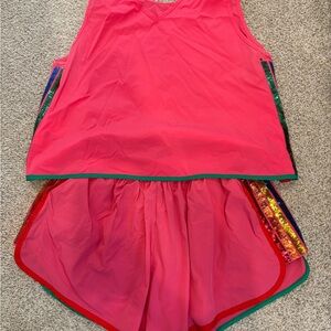 Queen of Sparkles Pink and Colorful Sequin Active Set Size Medium
